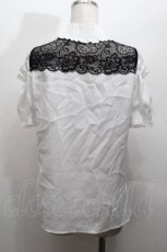 画像3: MA*RS / レース切替半袖ブラウス  白ｘ黒 S-26-04-30-011-EL-BL-HR-ZS (3)