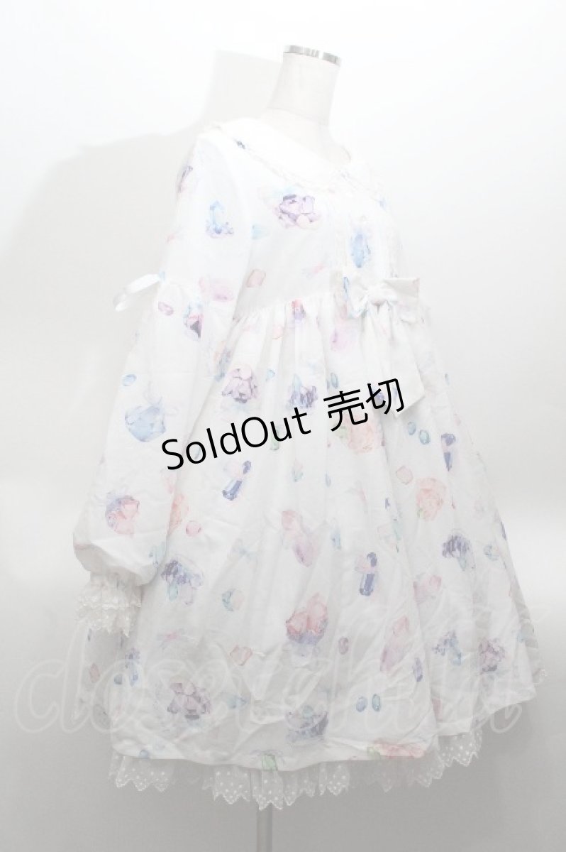 画像2: inori / ジュエルプリントワンピース M 白 S-26-04-30-020-LO-OP-HR-ZS (2)