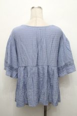 画像2: axes femme / /レース半袖トップス  ブルー S-26-05-02-026-AX-TO-HR-ZS (2)
