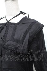 画像3: axes femme / セーラーカラーコットンブラウス  黒 S-26-05-02-028-AX-BL-HR-ZS (3)