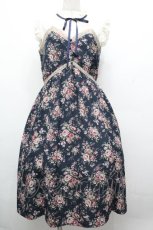 画像1: axes femme / ばら柄ノースリワンピース  紺 S-26-05-02-036-AX-OP-HR-ZS (1)