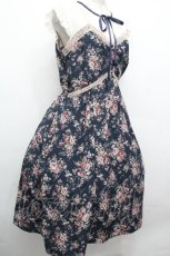 画像3: axes femme / ばら柄ノースリワンピース  紺 S-26-05-02-036-AX-OP-HR-ZS (3)