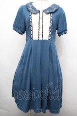 画像1: axes femme POETIQUE / レース襟カットワンピース  ブルー S-26-05-02-041-AX-OP-HR-ZS (1)