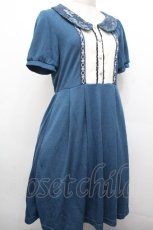 画像3: axes femme POETIQUE / レース襟カットワンピース  ブルー S-26-05-02-041-AX-OP-HR-ZS (3)