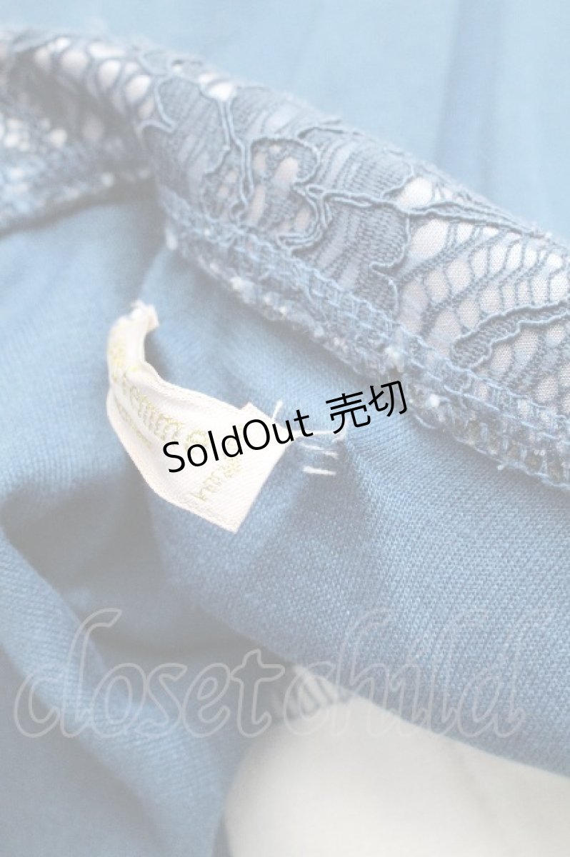 画像5: axes femme POETIQUE / レース襟カットワンピース  ブルー S-26-05-02-041-AX-OP-HR-ZS (5)