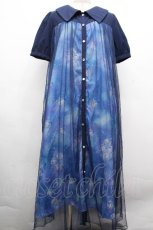 画像1: axes femme / ソーダ柄シャツワンピース  ブルー S-26-05-02-042-AX-OP-HR-ZS (1)
