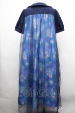 画像2: axes femme / ソーダ柄シャツワンピース  ブルー S-26-05-02-042-AX-OP-HR-ZS (2)