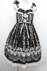 画像1: Angelic Pretty / すずらんBouquetジャンパースカート  黒 S-26-05-02-045-AP-OP-HR-ZS (1)