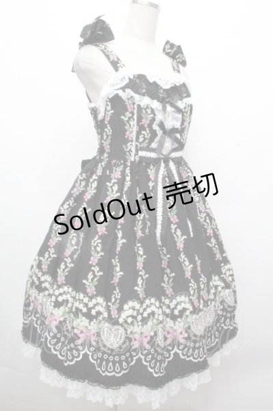 angelic pretty すずらんバンケット ジャンパースカート Angelic Pretty / すずらんBouquetジャンパースカート 黒 S-26-05-02
