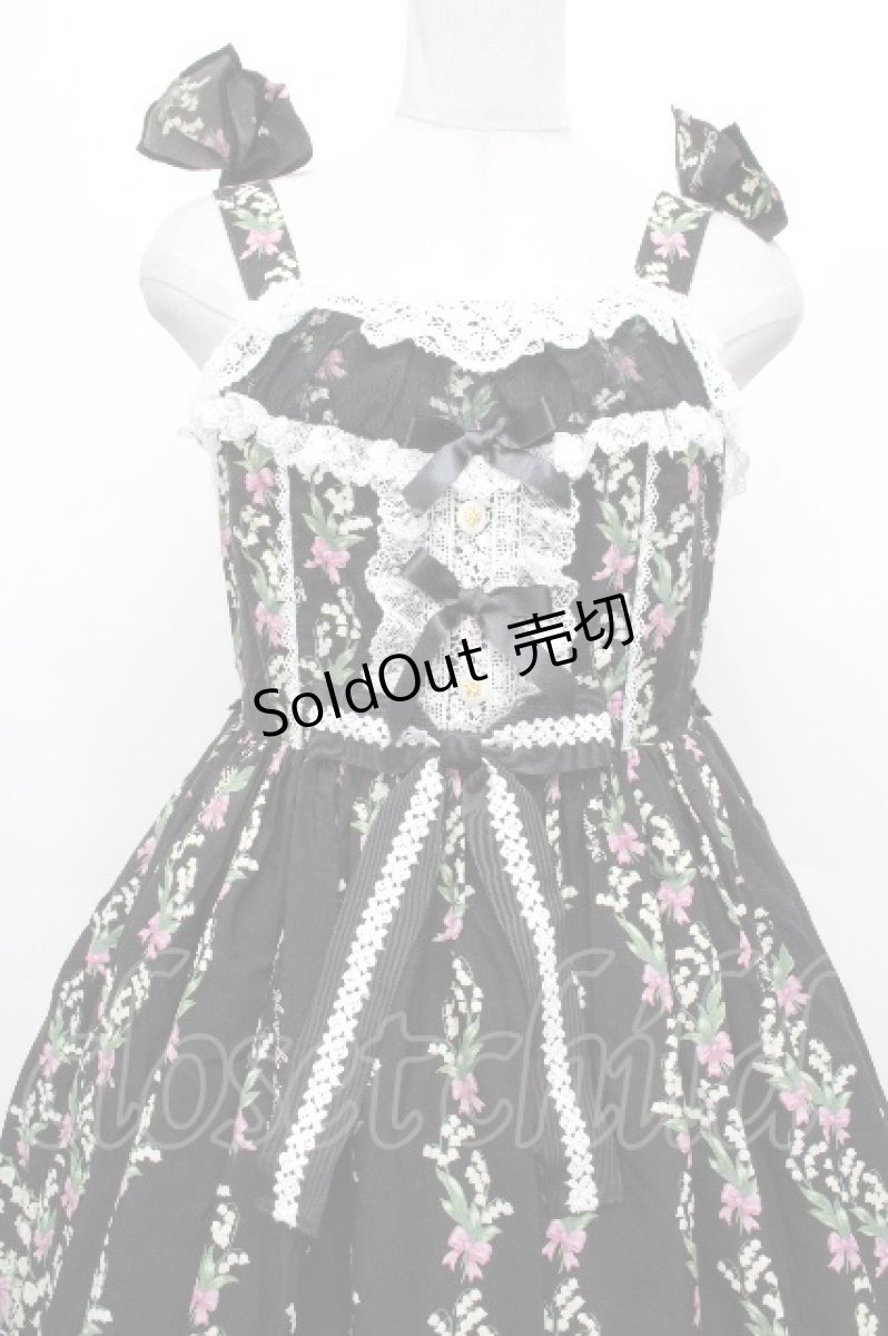 画像4: Angelic Pretty / すずらんBouquetジャンパースカート  黒 S-26-05-02-045-AP-OP-HR-ZS (4)