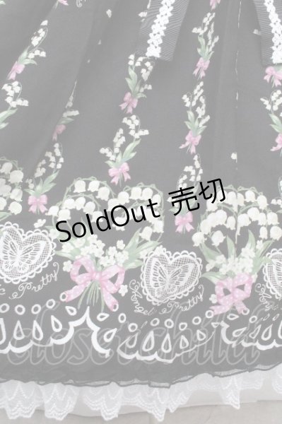 Angelic Pretty / すずらんBouquetジャンパースカート 黒 S-26-05-02