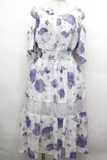 画像1: axes femme / 紫陽花柄ロングワンピース  グレーｘパーープル S-26-05-02-047-AX-OP-HR-ZS (1)