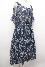 画像3: axes femme / 花柄肩あきワンピース  紺 S-26-05-02-049-AX-OP-HR-ZS (3)