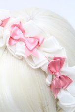 画像4: LOLITA / オーガンジーリボンカチューシャ  アイボリーｘピンク S-26-05-02-007-LO-TO-HR-ZS (4)