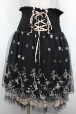 画像1: axes femme / バタフライ刺繍ハイウエストスカート  黒 S-26-05-02-059-AX-SK-HR-ZS (1)
