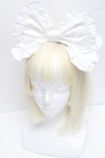 画像1: Angelic Pretty / ロゴ刺繍フリルリボンカチューシャ  白 S-26-05-02-010-AP-AC-HR-ZS (1)