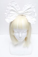 画像2: Angelic Pretty / ロゴ刺繍フリルリボンカチューシャ  白 S-26-05-02-010-AP-AC-HR-ZS (2)