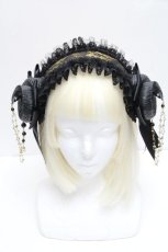 画像2: Estrellas / シープホーンヘッドドレス  黒 S-26-05-02-011-LO-AC-AS-ZS (2)