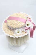 画像3: Chalmiere / フラワーサマーハット  ピンク S-26-05-02-012-AX-AC-HR-ZS (3)