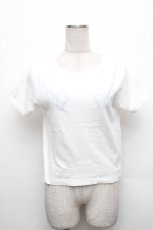 画像1: Bubbles / パウダーリボンTEEシャツ  白ｘサックス S-26-05-02-017-LO-TS-HR-ZS (1)