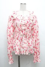 画像1: metamorphose / Fluffy Cherry スクエアあきフリルブラウス(長袖) 2 ピンク S-26-05-02-022-ME-BL-AS-ZS (1)