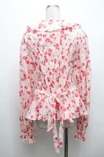 画像2: metamorphose / Fluffy Cherry スクエアあきフリルブラウス(長袖) 2 ピンク S-26-05-02-022-ME-BL-AS-ZS (2)