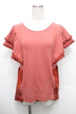画像1: axes femme / 素材切替袖フリルカットトップス  オレンジ S-26-05-02-023-AX-TO-HR-ZS (1)