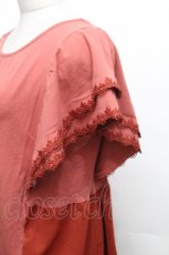 画像3: axes femme / 素材切替袖フリルカットトップス  オレンジ S-26-05-02-023-AX-TO-HR-ZS (3)