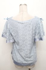 画像2: axes femme / レース半袖カットソー  サックス S-26-05-03-036-AX-TO-HR-ZS (2)