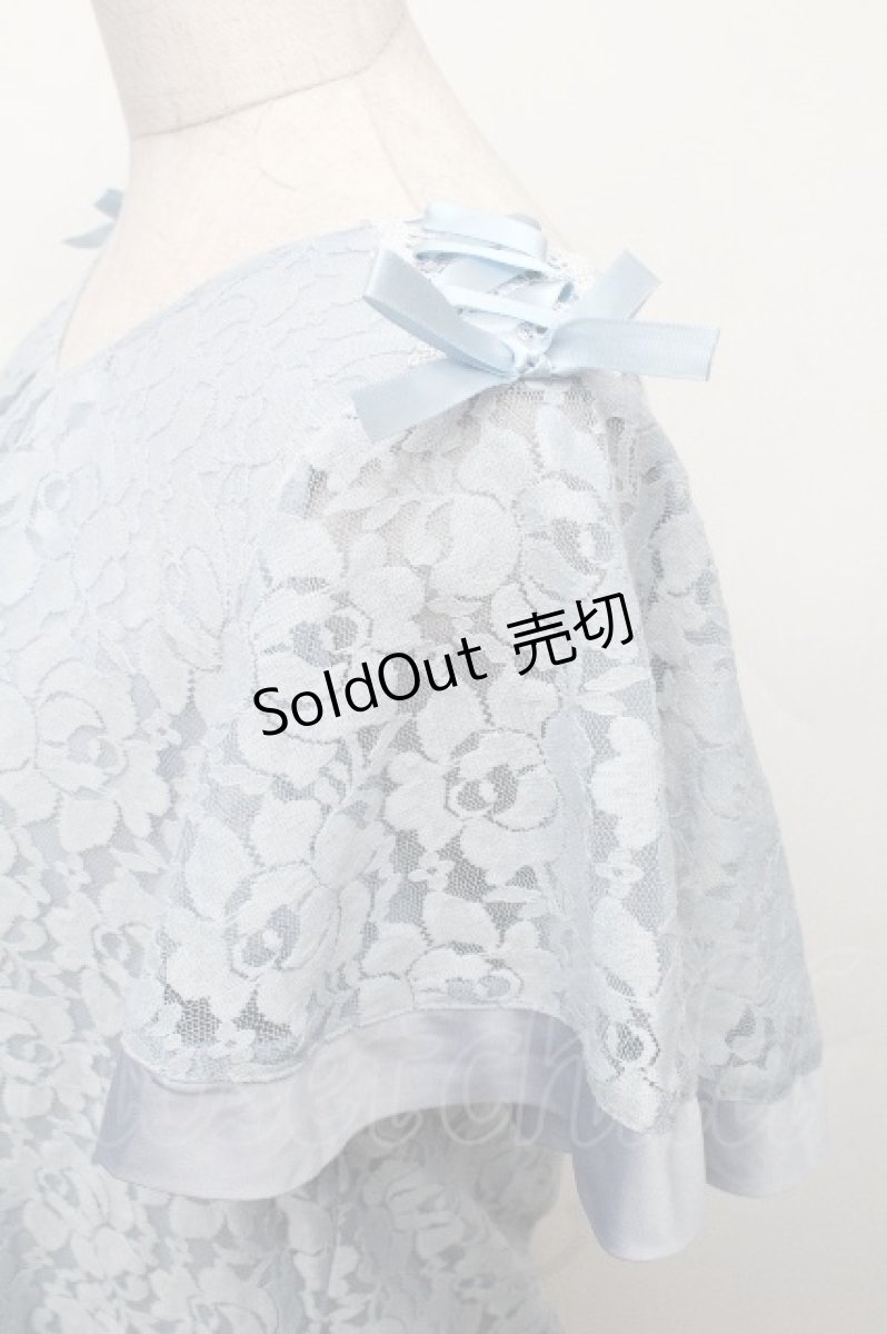 画像3: axes femme / レース半袖カットソー  サックス S-26-05-03-036-AX-TO-HR-ZS (3)