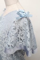 画像3: axes femme / レース半袖カットソー  サックス S-26-05-03-036-AX-TO-HR-ZS (3)