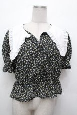 画像1: axes femme POETIQUE / ビッグフリル襟リボンブラウス  黒 S-26-05-03-041-AX-BL-HR-ZS (1)