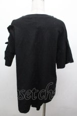 画像2: NieR Clothing / 肩開きプリントTシャツ  黒 S-26-05-03-046-PU-TS-HR-ZS (2)