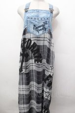 画像1: GHOST of HARLEM / デニム切替チェックワンピース  ブルーｘ黒 S-26-05-03-051-PU-OP-HR-ZS (1)