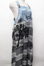 画像3: GHOST of HARLEM / デニム切替チェックワンピース  ブルーｘ黒 S-26-05-03-051-PU-OP-HR-ZS (3)