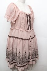 画像3: axes femme / 花刺繍シフォンチュニック M ピンクベージュ S-26-05-03-052-AX-TS-HR-ZS (3)