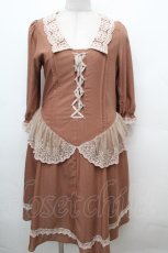 画像1: axes femme / レース切替ワンピース M ブラウン S-26-05-03-053-AX-PA-HR-ZS (1)