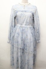 画像1: axes femme / スイートピー柄チュールワンピース  サックス S-26-05-03-055-AX-OP-HR-ZS (1)