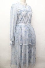 画像3: axes femme / スイートピー柄チュールワンピース  サックス S-26-05-03-055-AX-OP-HR-ZS (3)