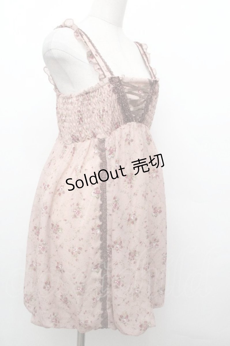 画像3: axes femme / 花柄バルーンキャミチュニ M ピンクベージュ S-26-05-03-059-AX-TO-HR-ZS (3)