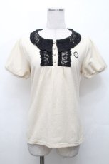 画像1: axes femme / レース襟ポロシャツ  キナリ S-26-05-03-023-AX-TO-HR-ZS (1)