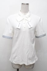 画像1: Fi.n.t / ロゴ刺繍タイポロシャツ  白 S-26-05-03-025-CA-TO-HR-ZS (1)