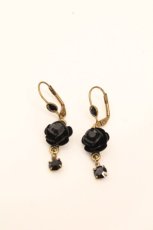 画像1: Michal Negrin / ミニローズピアス  黒 S-26-05-04-006-LO-AC-AS-ZS (1)