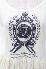 画像3: Fi.n.t / ロゴプリントチュール切替ワンピース  キナリ S-26-05-04-045-CA-OP-HR-ZS (3)