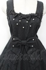 画像3: Angelic Pretty / ストライプロゴジャガードジャンパースカート  黒 S-26-05-04-059-AP-OP-HR-ZS (3)
