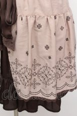 画像3: axes femme / 裾シフォン刺繍入りスカート  アワピンクｘブラウン S-26-05-04-062-AX-SK-HR-ZS (3)
