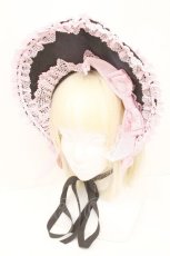 画像1: BABY,THE STARS SHINE BRIGHT / Eleonoreボンネット  黒ｘピンク S-26-05-04-020-BA-AC-AS-ZS (1)