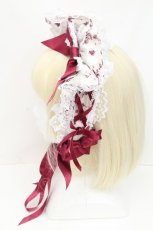 画像3: BABY,THE STARS SHINE BRIGHT / Cinderella きらめく魔法の舞踏会 柄ボンネット  白ｘワイン S-26-05-04-022-BA-AC-AS-ZS (3)