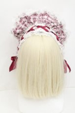 画像4: BABY,THE STARS SHINE BRIGHT / Cinderella きらめく魔法の舞踏会 柄ボンネット  白ｘワイン S-26-05-04-022-BA-AC-AS-ZS (4)