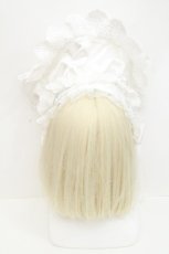 画像4: LOLITA / バラリボンレースハーフボンネット  白 S-26-05-04-023-LO-OP-HR-ZS (4)